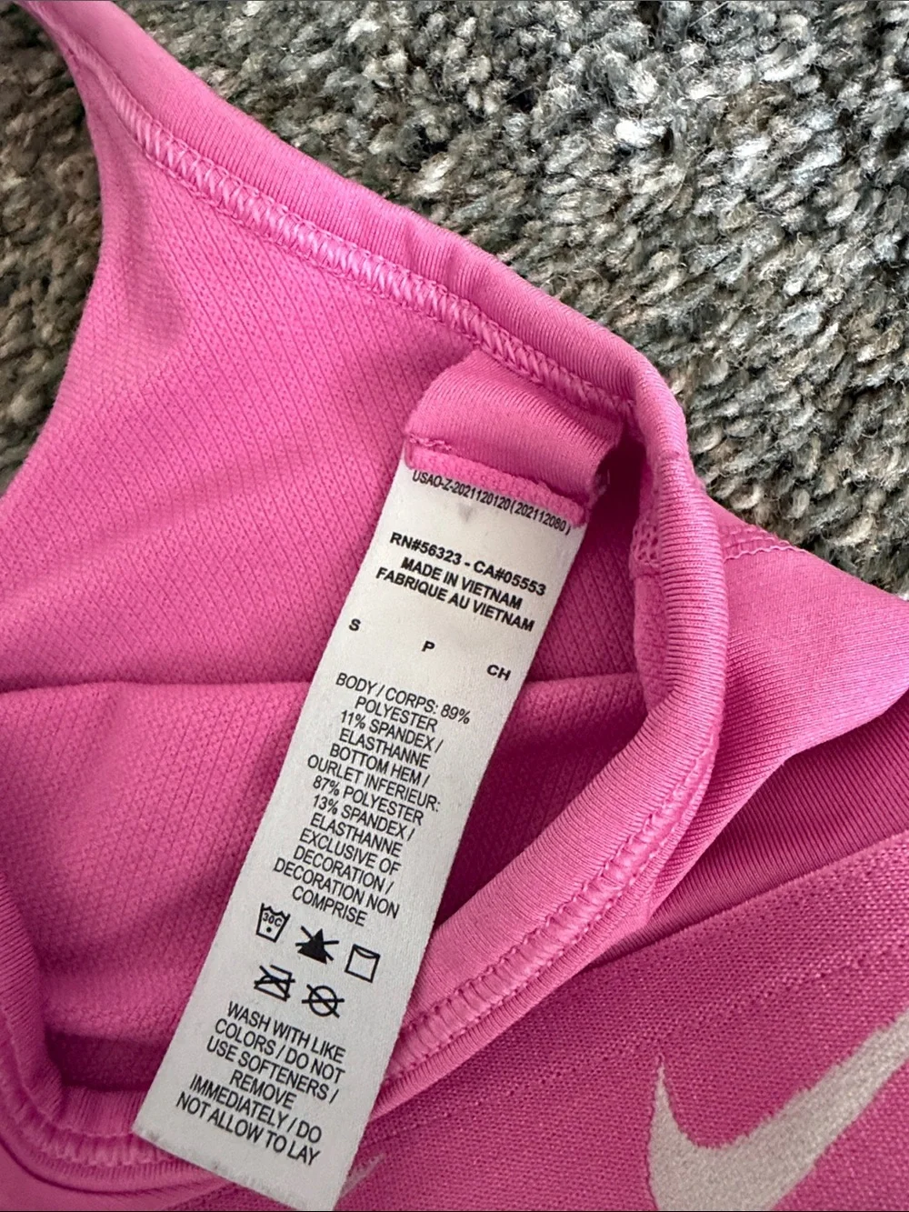 Nike Hot Pink Logo Band Sports Bra